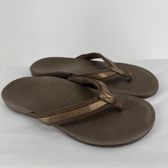 Vionic sandals 10 brown comfort thong flip flop beach minimalist slip on - Picture 3 of 6